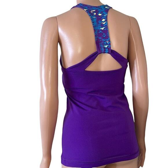 The North Face top purple tank with bra shelf unpadded decorative back SZ S/P - Picture 3 of 9